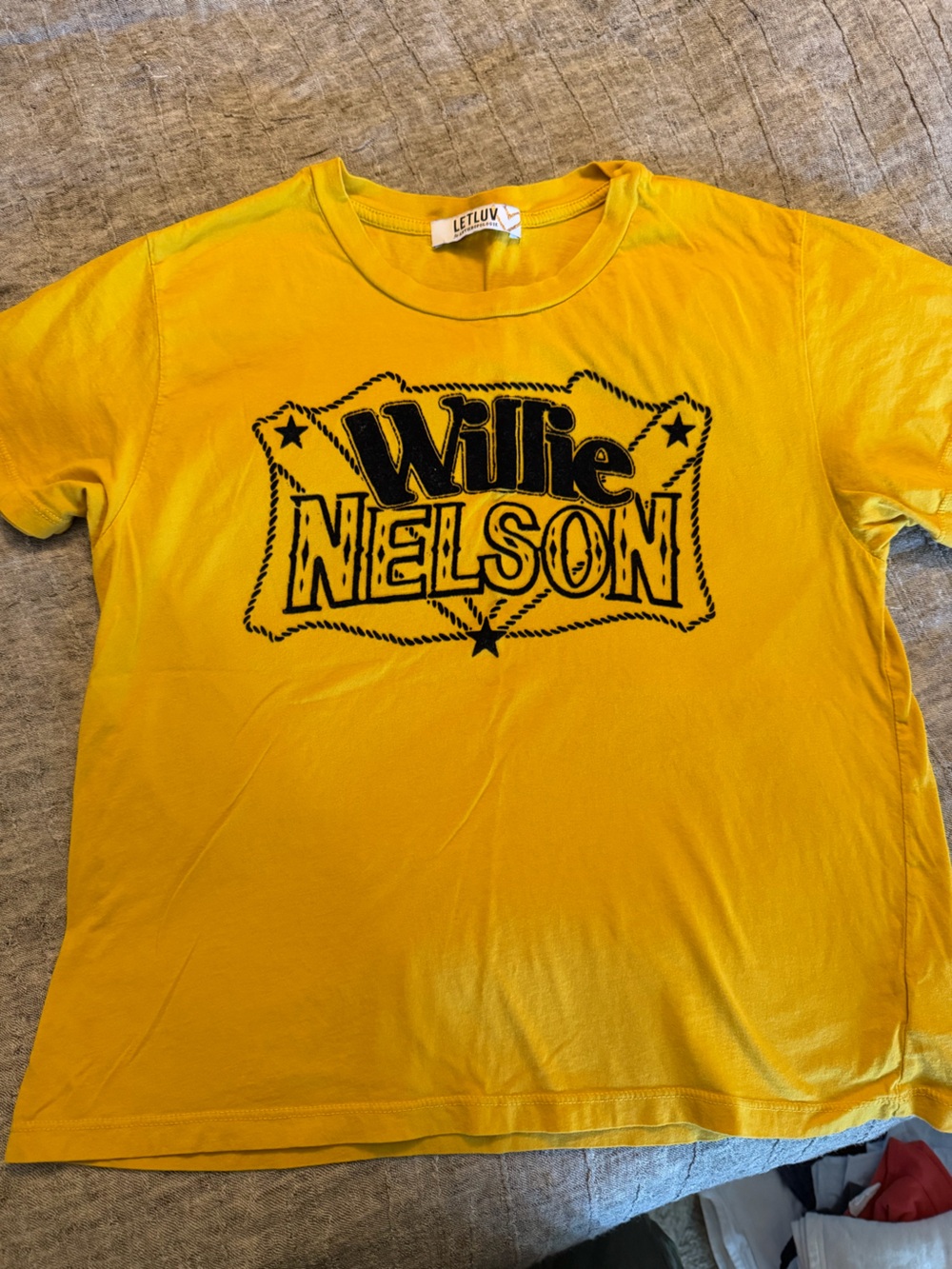 LeLuv Yellow Willie Nelson Graphic Tee